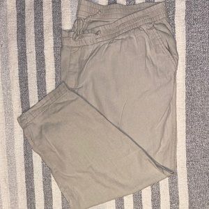 Old Navy Khaki Linen Crops